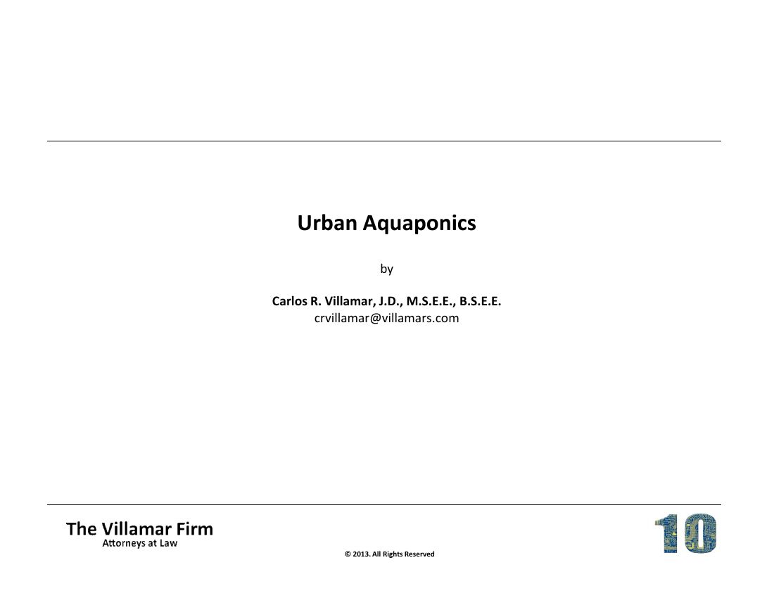 First slide of: Urban Aquaponics
