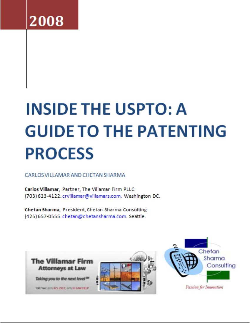 First slide of: Villamar and Sharma, "Inside the USPTO: A Guide to the Patenting Process," Online Distribution